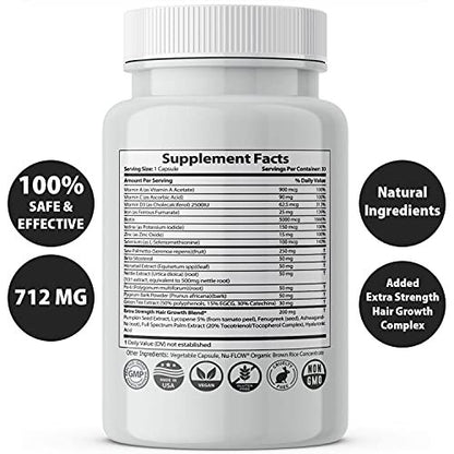 Finanutride Natural DHT Blocker & Hair Growth Capsules – Prevent Hair Loss, Stimulate Follicles, Proprietary Regrowth Treatment Avelisse
