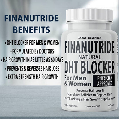 Finanutride Natural DHT Blocker & Hair Growth Capsules – Prevent Hair Loss, Stimulate Follicles, Proprietary Regrowth Treatment Avelisse
