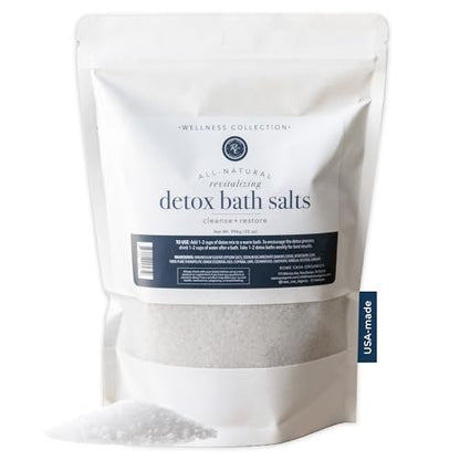 Rowe Casa Organics Detox Bath Salts with Magnesium and Bentonite Clay – 35 oz Natural Bath Soak for Body Cleanse, Restore, and Relaxation Avelisse
