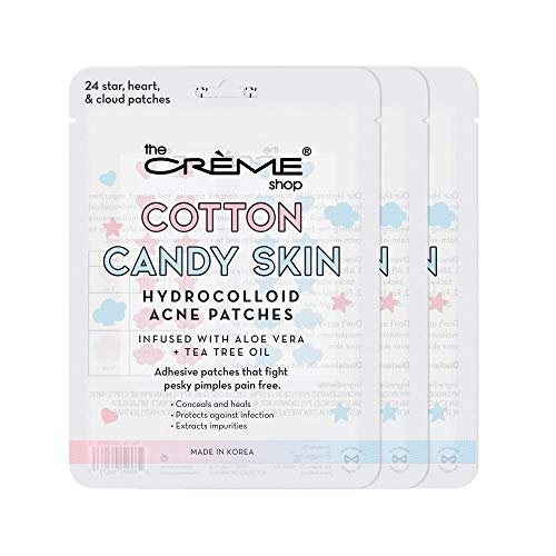 The Crème Shop Cotton Candy Skin Hydrocolloid Acne Patches - Pimple Treatment with Salicylic Acid & Witch Hazel - 3 Sizes, 72 Patches - görsel 2