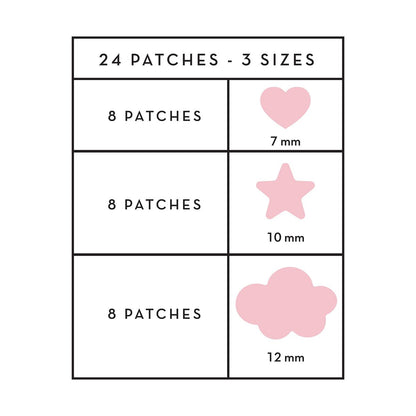 The Crème Shop Cotton Candy Skin Hydrocolloid Acne Patches - Pimple Treatment with Salicylic Acid & Witch Hazel - 3 Sizes, 72 Patches