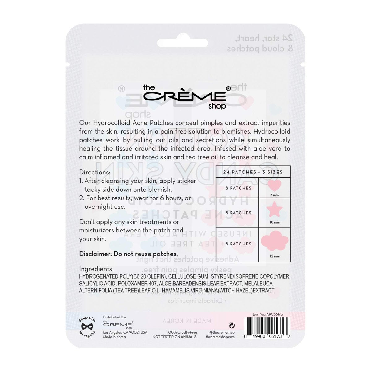 The Crème Shop Cotton Candy Skin Hydrocolloid Acne Patches - Pimple Treatment with Salicylic Acid & Witch Hazel - 3 Sizes, 72 Patches - görsel 5