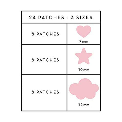 The Crème Shop Cotton Candy Skin Hydrocolloid Acne Patches - Pimple Treatment with Salicylic Acid & Witch Hazel - 3 Sizes, 72 Patches