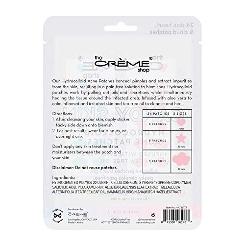 The Crème Shop Cotton Candy Skin Hydrocolloid Acne Patches - Pimple Treatment with Salicylic Acid & Witch Hazel - 3 Sizes, 72 Patches - görsel 6