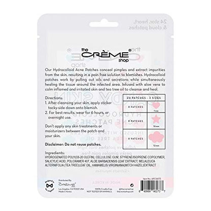 The Crème Shop Cotton Candy Skin Hydrocolloid Acne Patches - Pimple Treatment with Salicylic Acid & Witch Hazel - 3 Sizes, 72 Patches