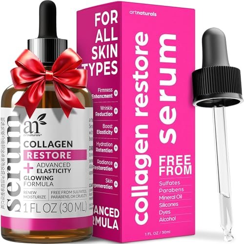 Artnaturals Collagen Booster Serum for Face - Anti-Aging with Hyaluronic Acid & Vitamin E - Reduces Wrinkles, Improves Tone & Texture - 1 oz Avelisse