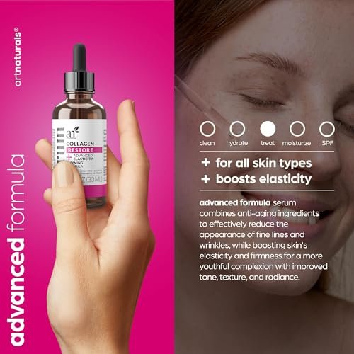 Artnaturals Collagen Booster Serum for Face - Anti-Aging with Hyaluronic Acid & Vitamin E - Reduces Wrinkles, Improves Tone & Texture - 1 oz Avelisse
