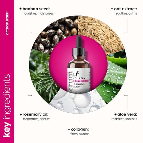 Artnaturals Collagen Booster Serum for Face - Anti-Aging with Hyaluronic Acid & Vitamin E - Reduces Wrinkles, Improves Tone & Texture - 1 oz Avelisse