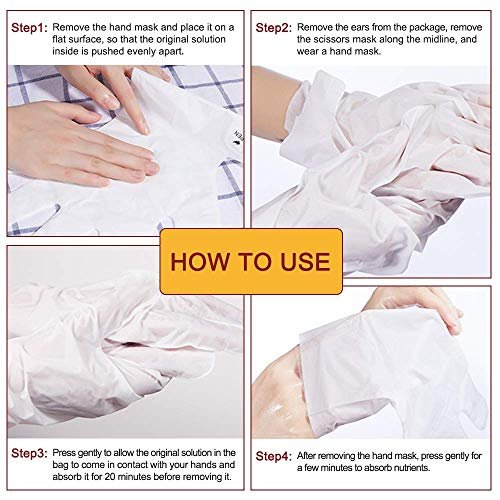ZIXAOK 5 Pairs Hand Mask Gloves – Moisturizing & Repairing Treatment for Extra Dry & Rough Skin, Exfoliating Peeling Mask for Home Spa Care, Men & Women - görsel 10