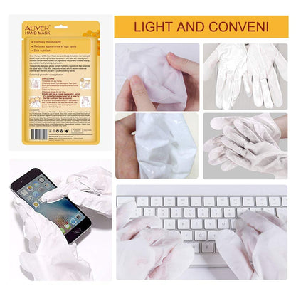 ZIXAOK 5 Pairs Hand Mask Gloves – Moisturizing & Repairing Treatment for Extra Dry & Rough Skin, Exfoliating Peeling Mask for Home Spa Care, Men & Women