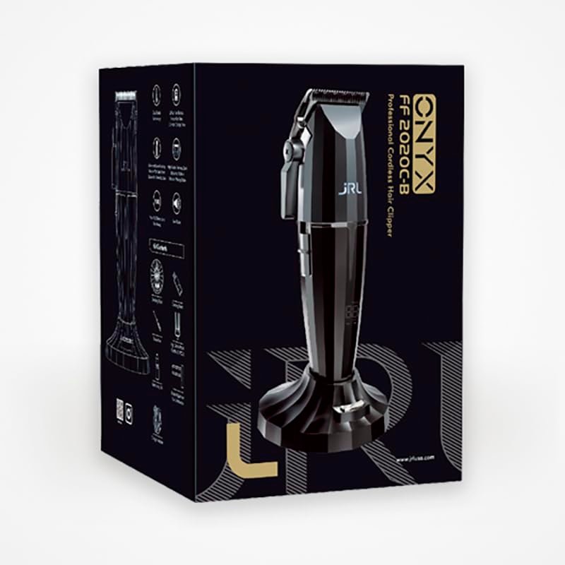 JRL Onyx FF 2020c-B Professional Cordless Hair Clipper – Black Metal Avelisse