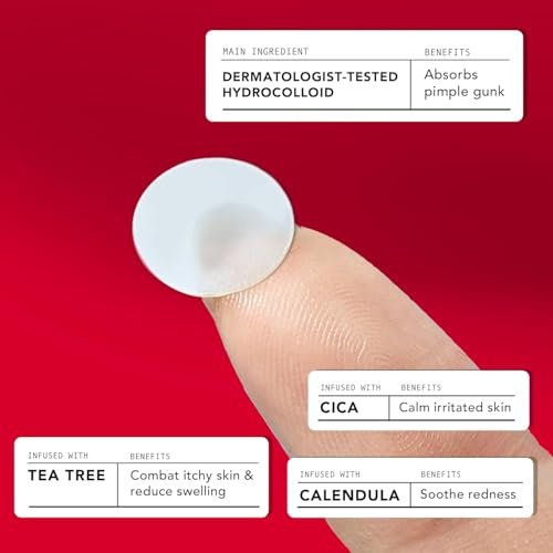 AVARELLE Acne Pimple Patch (40 Count) - Hydrocolloid Spot Treatment with Tea Tree Oil, Calendula Oil & Cica, Vegan & Cruelty-Free - görsel 6