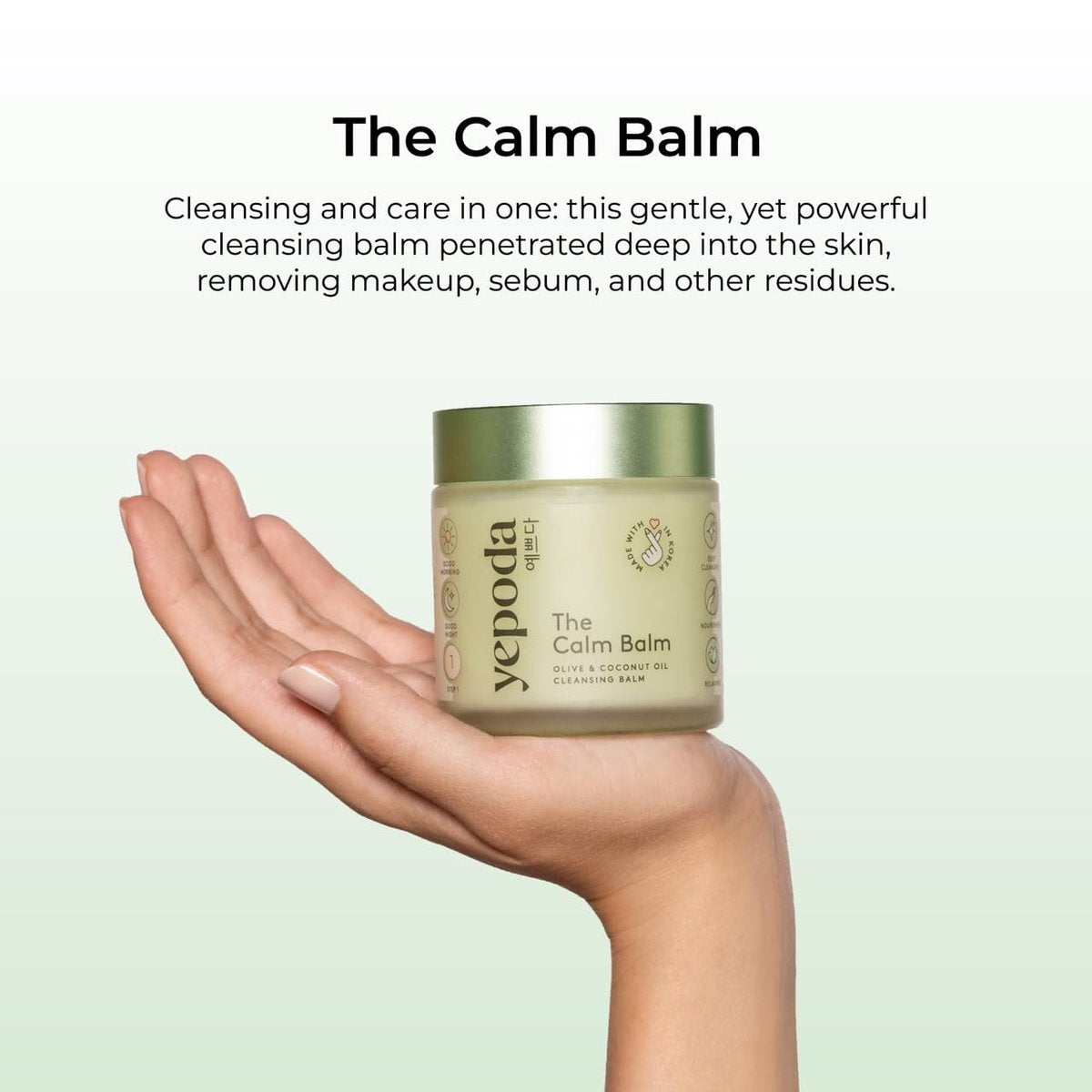 Yepoda The Calm Balm - Gentle Makeup Remover & Deep Cleansing Balm for All Skin Types, Vegan Korean Face Cleanser, 2.82 oz (80g) Avelisse