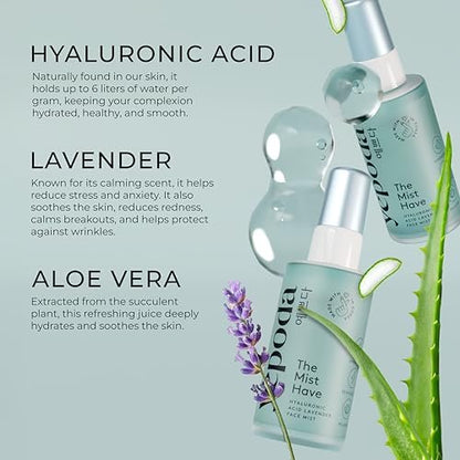 Yepoda The Mist Have Hydrating Toner Face Mist – Deeply Hydrates & Revitalizes All Skin Types, Vegan Korean Toner, 1.69 fl oz Avelisse