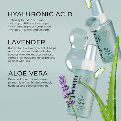 Yepoda The Mist Have Hydrating Toner Face Mist – Deeply Hydrates & Revitalizes All Skin Types, Vegan Korean Toner, 1.69 fl oz Avelisse