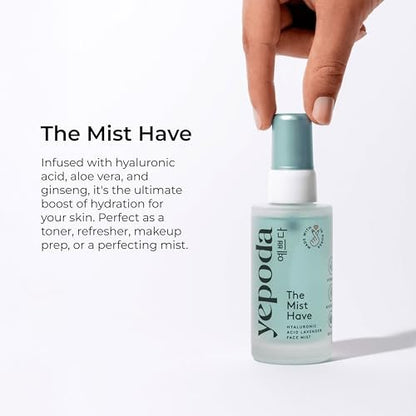 Yepoda The Mist Have Hydrating Toner Face Mist – Deeply Hydrates & Revitalizes All Skin Types, Vegan Korean Toner, 1.69 fl oz Avelisse