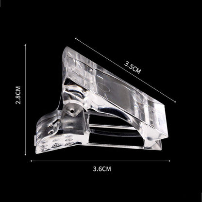 12Pcs Nail Tips Clip for Quick Building Polygel – Transparent Plastic Nail Extension Manicure Tool Set with Trimmer