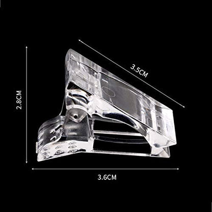 12Pcs Nail Tips Clip for Quick Building Polygel – Transparent Plastic Nail Extension Manicure Tool Set with Trimmer