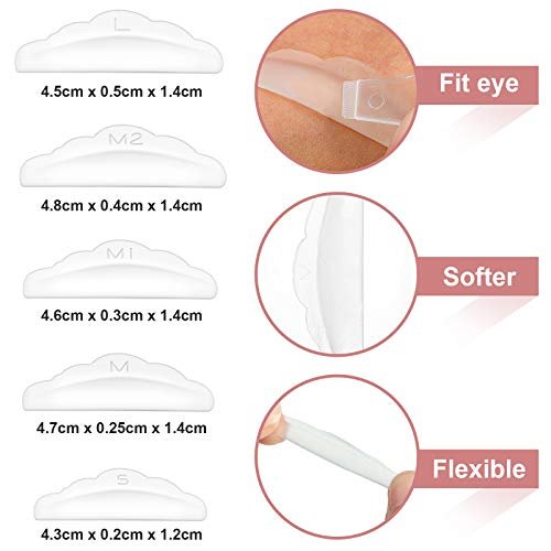 Maitys 20-Piece Lash Lift Pads & 30-Piece Y-Shape Brushes - Silicone Eyelash Perming Curler Kit (Clear, 50-Piece Set) - görsel 4