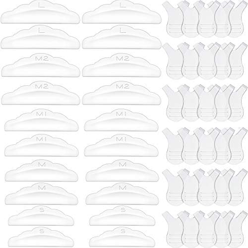 Maitys 20-Piece Lash Lift Pads & 30-Piece Y-Shape Brushes - Silicone Eyelash Perming Curler Kit (Clear, 50-Piece Set) - görsel 2