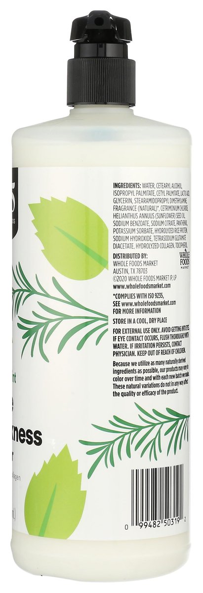 365 by Whole Foods Market Volume & Thickness Conditioner with Rice Protein & Collagen, Rosemary Mint Scent, 32 Fl Oz - görsel 9