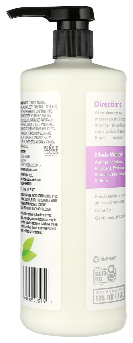 365 by Whole Foods Market Moisture & Shine Conditioner with Hemp Seed & Argan Oil, Lavender Scent, 32 Fl Oz - görsel 3