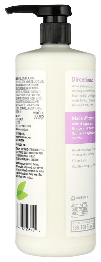 365 by Whole Foods Market Moisture & Shine Conditioner with Hemp Seed & Argan Oil, Lavender Scent, 32 Fl Oz
