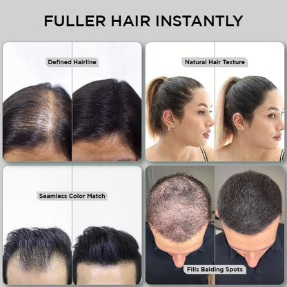 THICK FIBER Hair Fibers for Thinning Hair & Bald Spots (Black, Pack of 2) - 25g Bottle - Conceals Hair Loss in Seconds - Hair Powder for Women & Men Avelisse