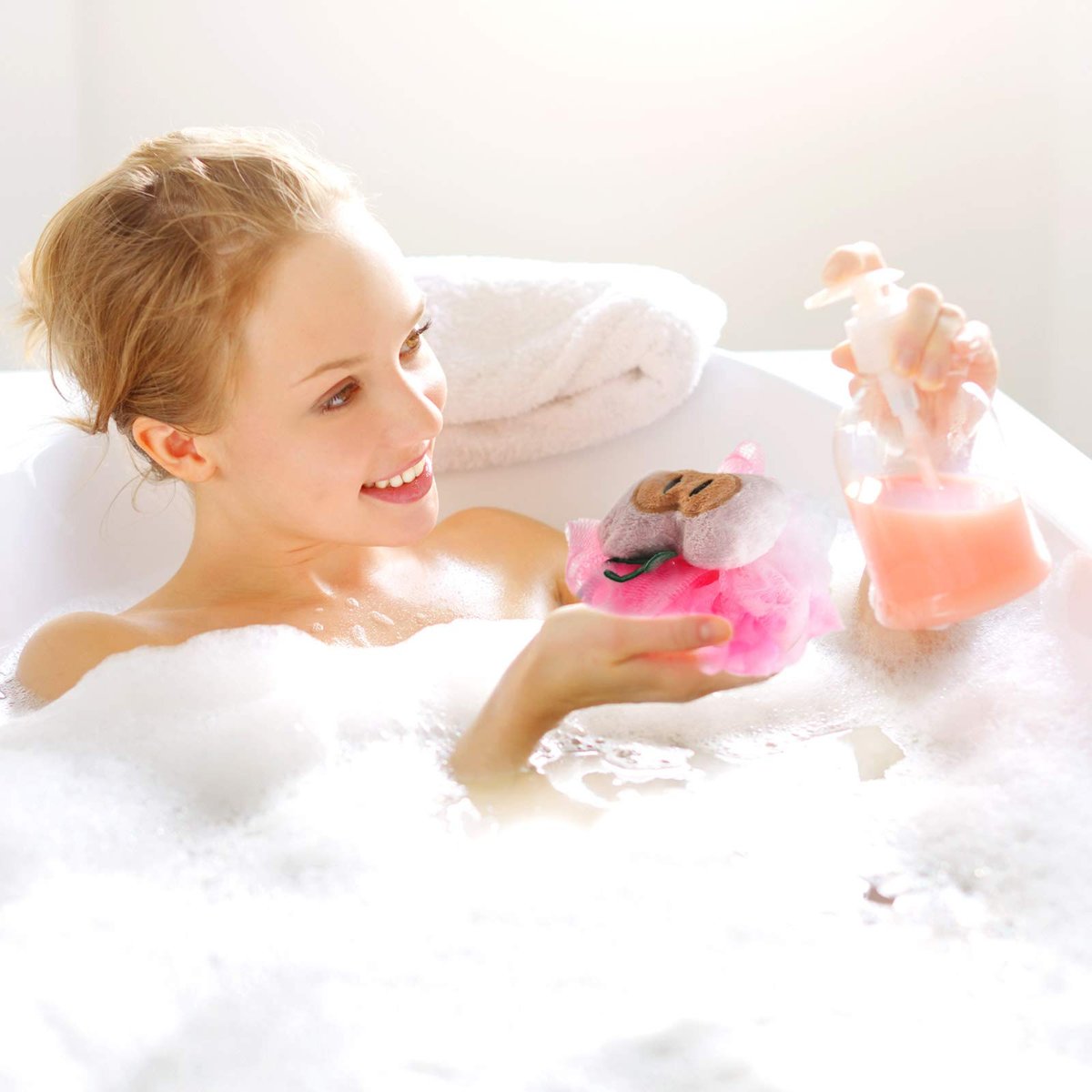 6-Piece Cute Fruit Bath Shower Sponge Loofahs - Colorful Mesh Pouf Set for Adults Avelisse