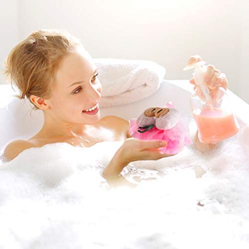 6-Piece Cute Fruit Bath Shower Sponge Loofahs - Colorful Mesh Pouf Set for Adults Avelisse