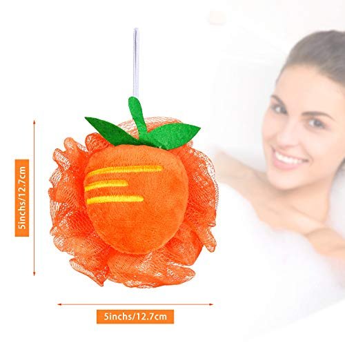 6-Piece Cute Fruit Bath Shower Sponge Loofahs - Colorful Mesh Pouf Set for Adults Avelisse