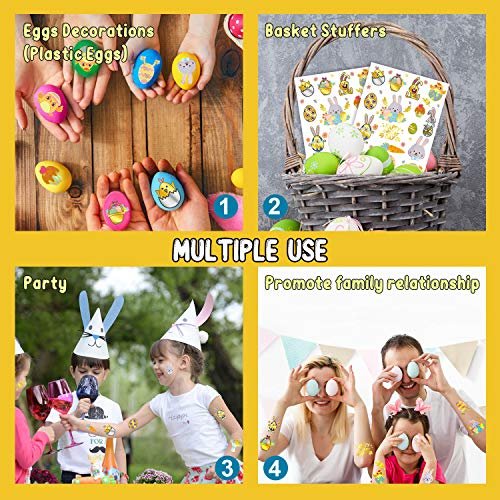 34 Metallic Glitter Easter Temporary Tattoos for Kids – Party Favors & Egg Decorations - görsel 6
