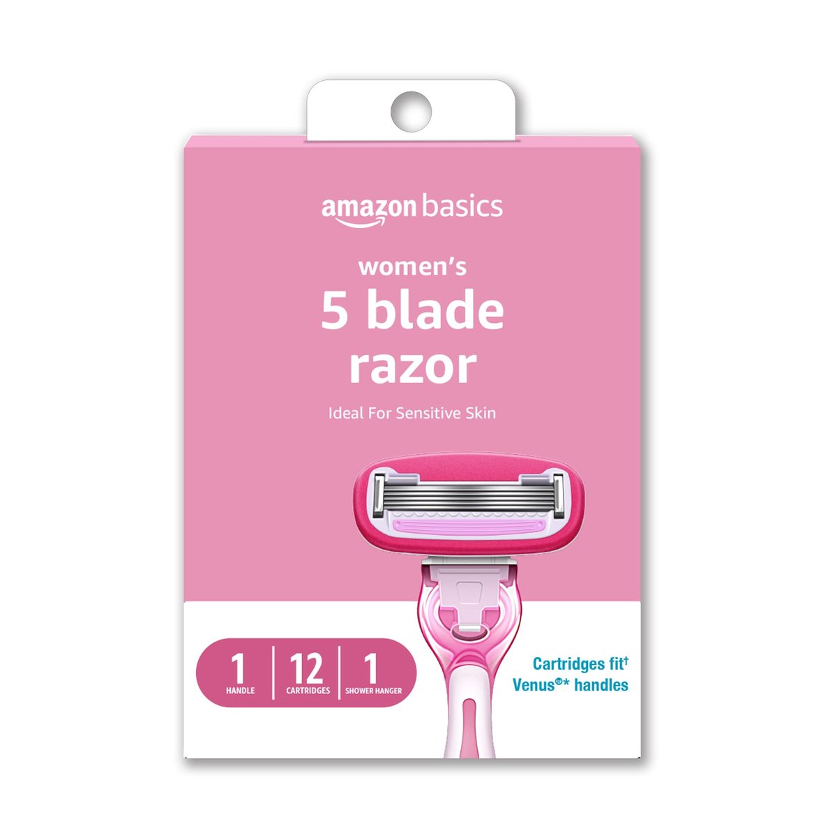 Women's 5-Blade Razor for Smooth Close Shave, Includes 1 Handle, 12 Cartridges & Shower Holder, Ideal for Sensitive Skin Avelisse