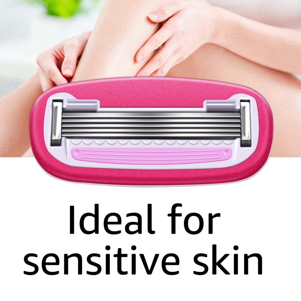 Women's 5-Blade Razor for Smooth Close Shave, Includes 1 Handle, 12 Cartridges & Shower Holder, Ideal for Sensitive Skin Avelisse