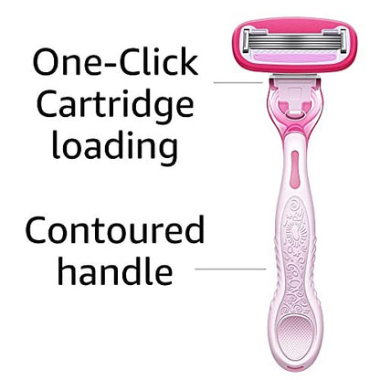 Women's 5-Blade Razor for Smooth Close Shave, Includes 1 Handle, 12 Cartridges & Shower Holder, Ideal for Sensitive Skin Avelisse