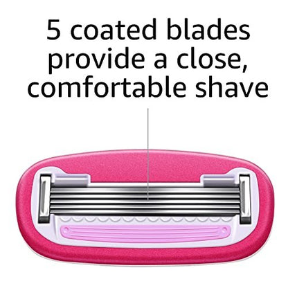 Women's 5-Blade Razor for Smooth Close Shave, Includes 1 Handle, 12 Cartridges & Shower Holder, Ideal for Sensitive Skin Avelisse