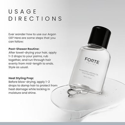Alex Costa Hydrating Argan Oil Daily Hair Serum for Men - Forte Series Sulfate Free Argan Hair Oil for Dry Damaged Hair, Styling (75 ml/2.5 oz) Avelisse