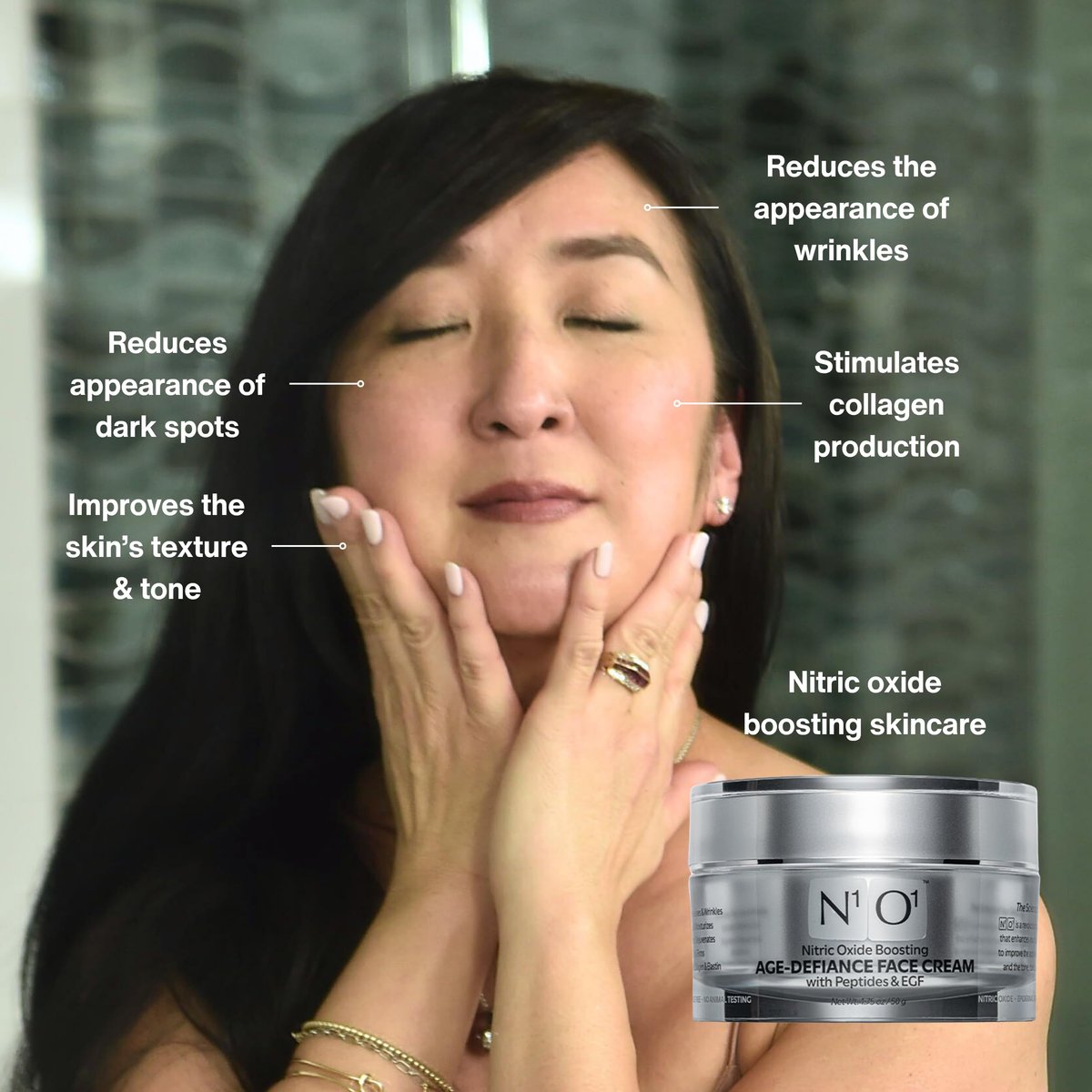 N1O1 Moisturizer Face Cream – Day & Night Face Moisturizer with Nitric Oxide, Peptide Complex, Epidermal Growth Factor – Tightening & Firming Skin Care for Wrinkles, Dark Spots – 1.75 oz Avelisse