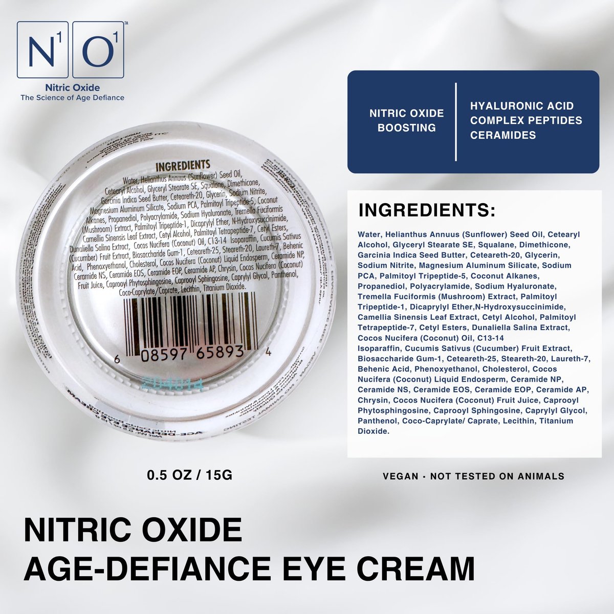 N1O1 Moisturizer Face Cream – Day & Night Face Moisturizer with Nitric Oxide, Peptide Complex, Epidermal Growth Factor – Tightening & Firming Skin Care for Wrinkles, Dark Spots – 1.75 oz Avelisse