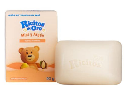 Ricitos de Oro Honey Bee Bar Soap - Hypoallergenic Baby Soap, Moisturizing, 6-Pack of 3.5 Oz Bars