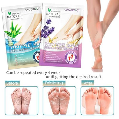 5 Pack Foot Peeling Mask - Exfoliator Peel Off Calluses, Dead Skin Remover for Dry Cracked Feet - Foot Peel Masks for Men and Women - Fathers Mothers Day Gifts