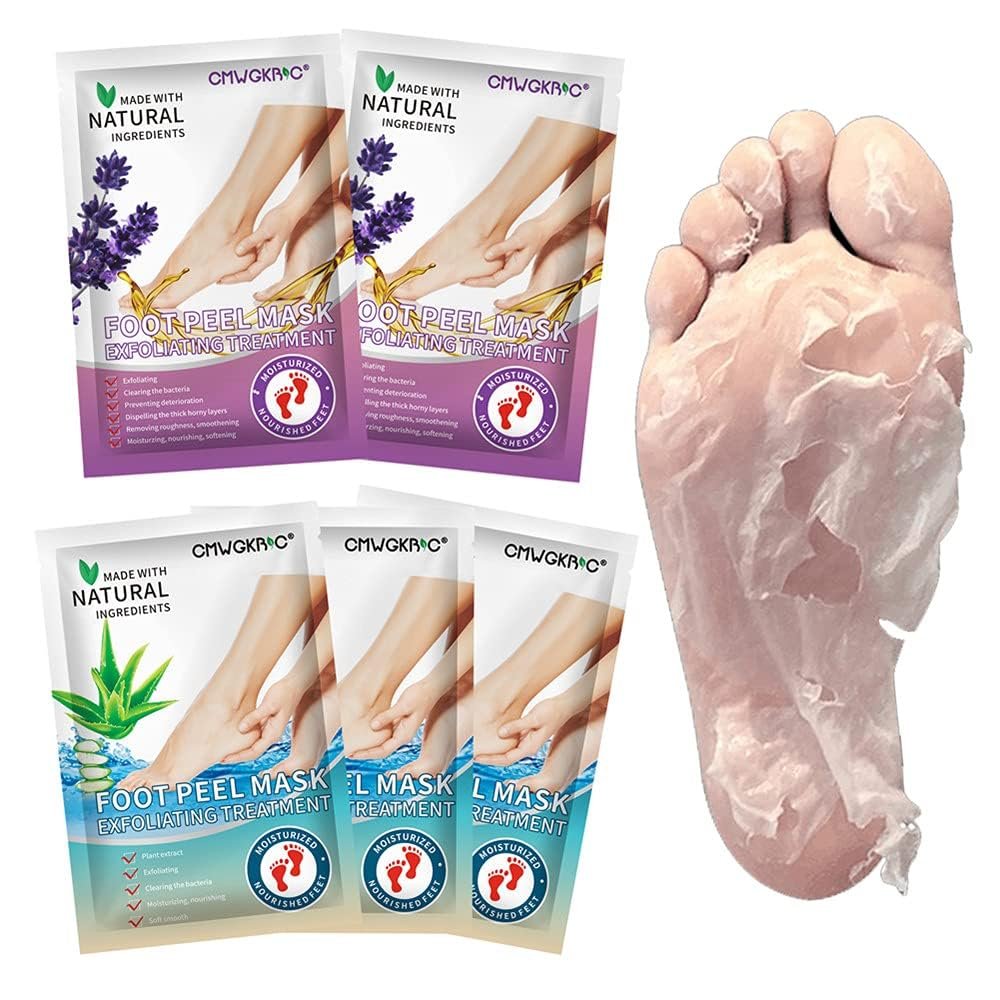 5 Pack Foot Peeling Mask - Exfoliator Peel Off Calluses, Dead Skin Remover for Dry Cracked Feet - Foot Peel Masks for Men and Women - Fathers Mothers Day Gifts - görsel 1