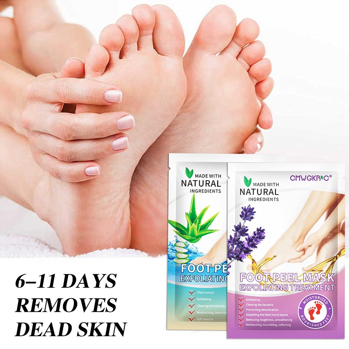 5 Pack Foot Peeling Mask - Exfoliator Peel Off Calluses, Dead Skin Remover for Dry Cracked Feet - Foot Peel Masks for Men and Women - Fathers Mothers Day Gifts - görsel 13