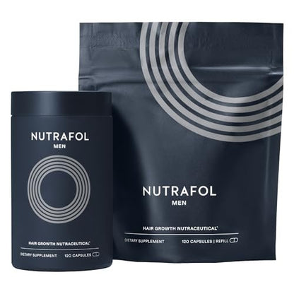 Nutrafol Men's Hair Growth Supplements – Clinically Tested for Visibly Thicker Hair & Scalp Coverage – Dermatologist Recommended – 2 Month Supply (Pack of 2) Avelisse