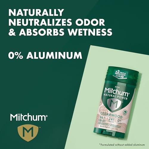 Mitchum Men's Natural Power Deodorant Solid – Cedarwood, 24HR Protection, Vegan, 2.7 oz Avelisse