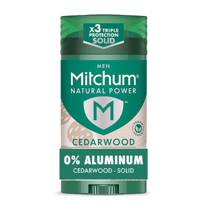 Mitchum Men's Natural Power Deodorant Solid – Cedarwood, 24HR Protection, Vegan, 2.7 oz Avelisse