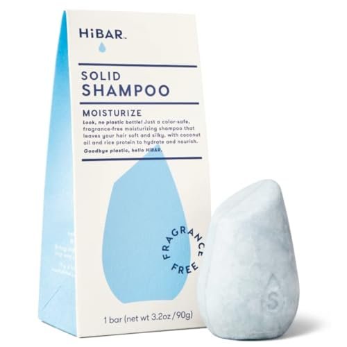 HiBAR Moisturize Fragrance-Free Shampoo Bar – Nourish & Hydrate Dry, Frizzy Hair with Coconut Oil & Vitamin B5 – Plastic-Free, Sulfate-Free, Vegan, Color Safe – 1 Solid Bar - görsel 2