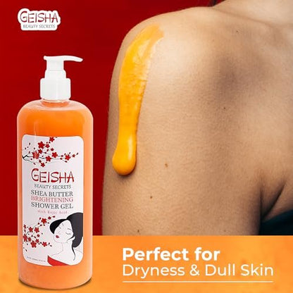 OMIC Geisha Kojic Acid Skin Brightening Body Wash – 33 Fl oz (1000 ml) – Even Out Skin Tone, Radiance Face and Body Shower Gel with Coconut Oil and Shea Butter Avelisse