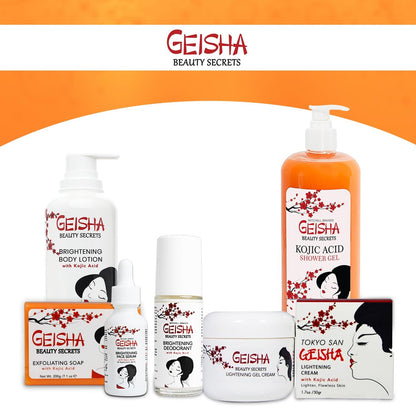 OMIC Geisha Kojic Acid Skin Brightening Body Wash – 33 Fl oz (1000 ml) – Even Out Skin Tone, Radiance Face and Body Shower Gel with Coconut Oil and Shea Butter Avelisse