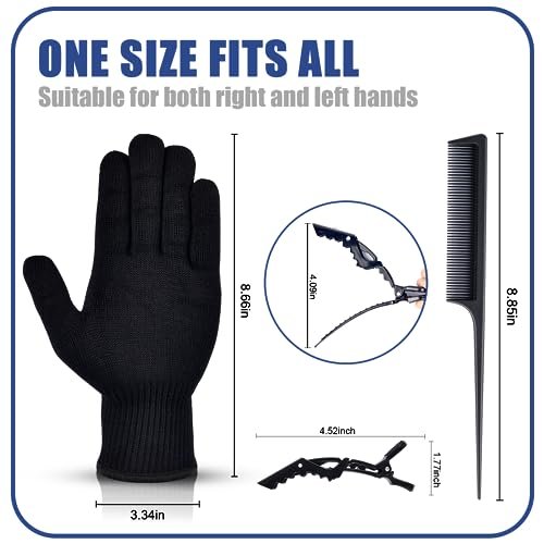 IKOCO Heat Proof Medium Glove Mitts for Hair Styling - 2 Pcs for Flat Iron, Curling Wand, and Hot-Air Brushes - görsel 4